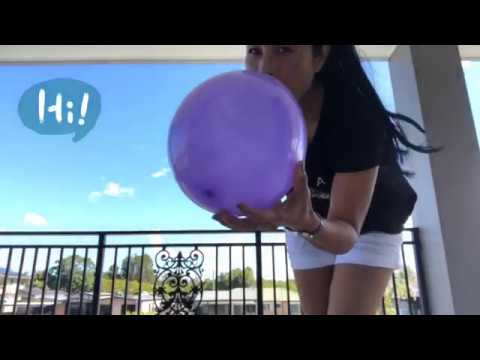 Purple Balloon 🎈 Blowing and Playing with a Balloon Outside | Oops!!