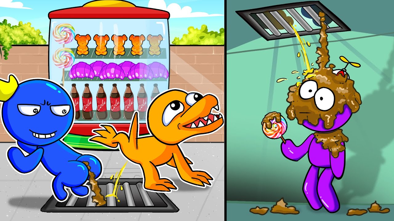 Purple Played A Prank For Blue, Orange And Got A Painful Ending | Rainbow Friends Animation