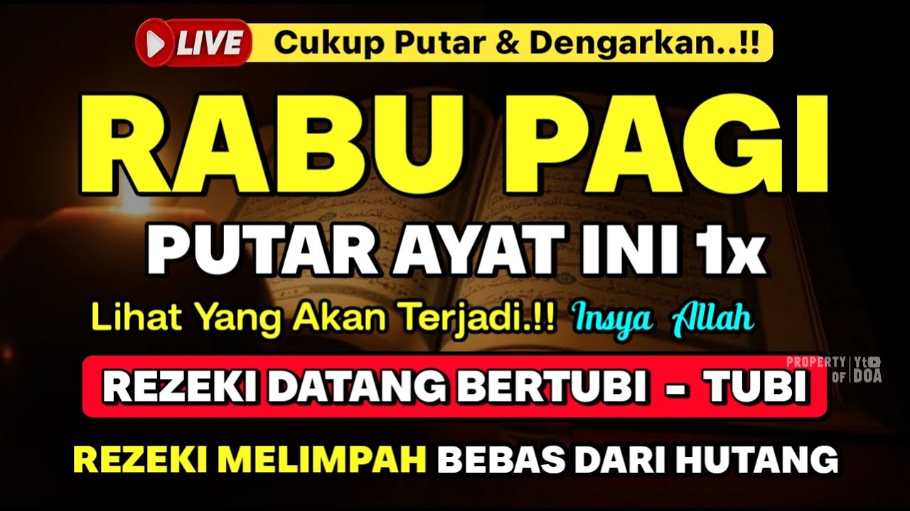 PUTAR DZIKIR INI❗Dzikir Mustajab Pembuka Pintu Rezeki, InsyaAllah Rezekimu Mengalir Deras - Yt DOA