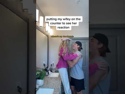 Putting my wife on the counter to see her reaction #shorts