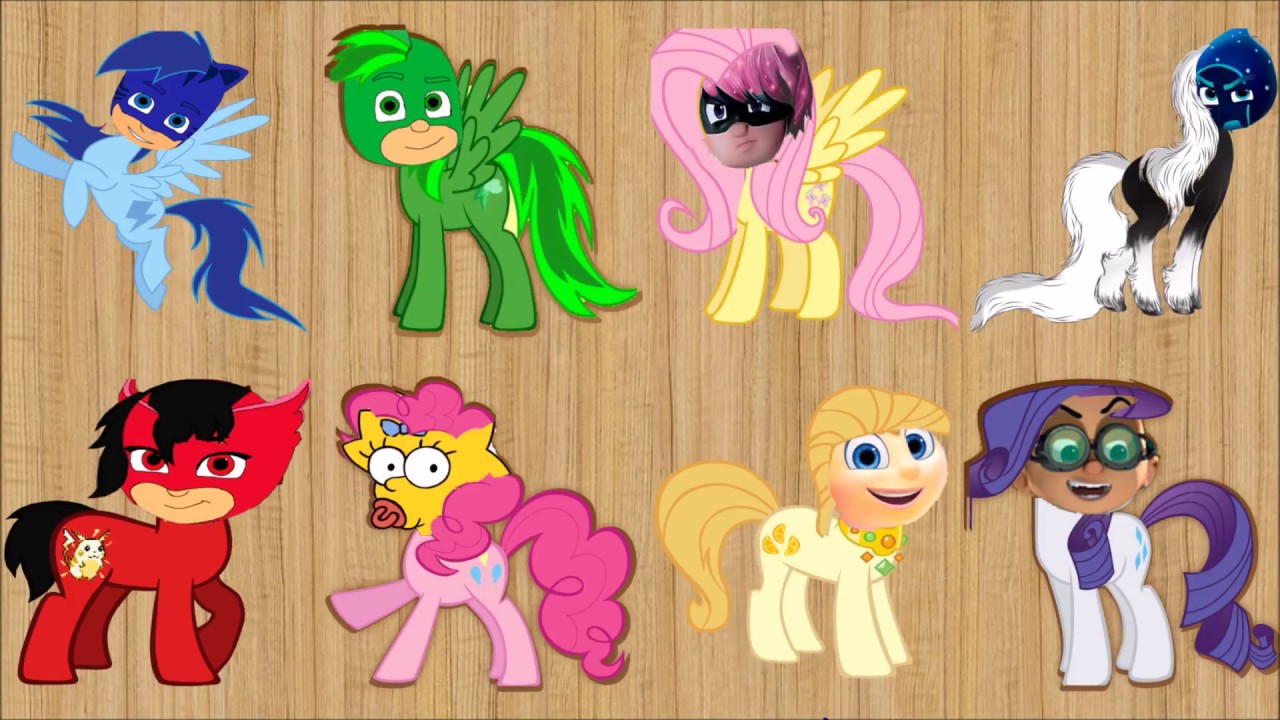Puzzle My Little Pony Wrong Head Pj Masks Learn Color For Kids Cartoon