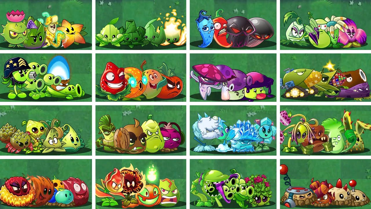 Pvz 2 - Random 16 Team 4 Plants Battlez - Who Will Win? - Team Plant vs Team Plant