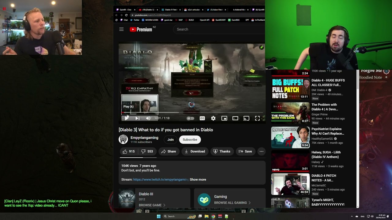 Quin speaks his mind on D3 Bans/TurboHUD w/ Zizaran | Diablo IV Daily Clips