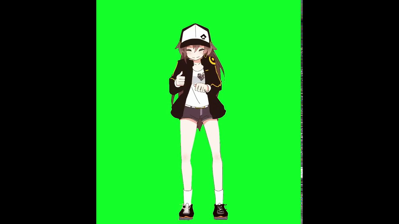 (QYS3) Anime Girl Dancing Green Screen