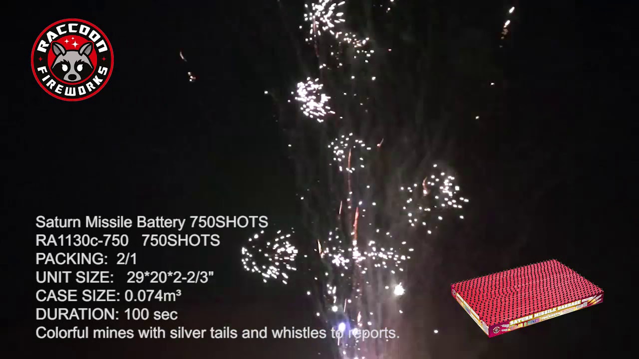 RA1130C 750 Saturn Missile Battery by Raccoon Fireworks