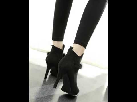 Rabbit fur fashion high heels surge.avi