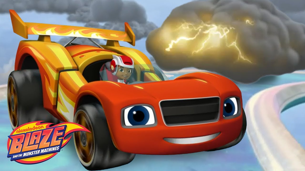 Race Car Blaze Flies Through A Storm ⛈  | Blaze and the Monster Machines