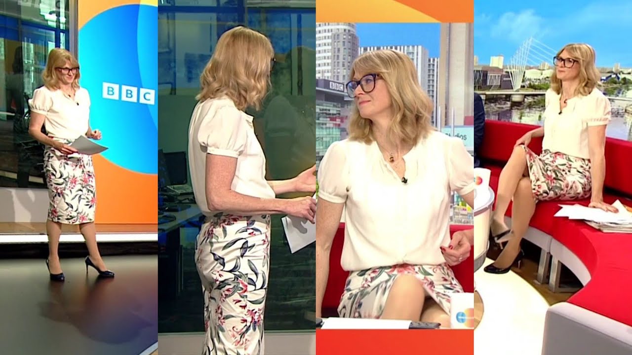 Rachel Burden-Teasing Legs In A Tight Floral Skirt & Heels 27/4/25 HD