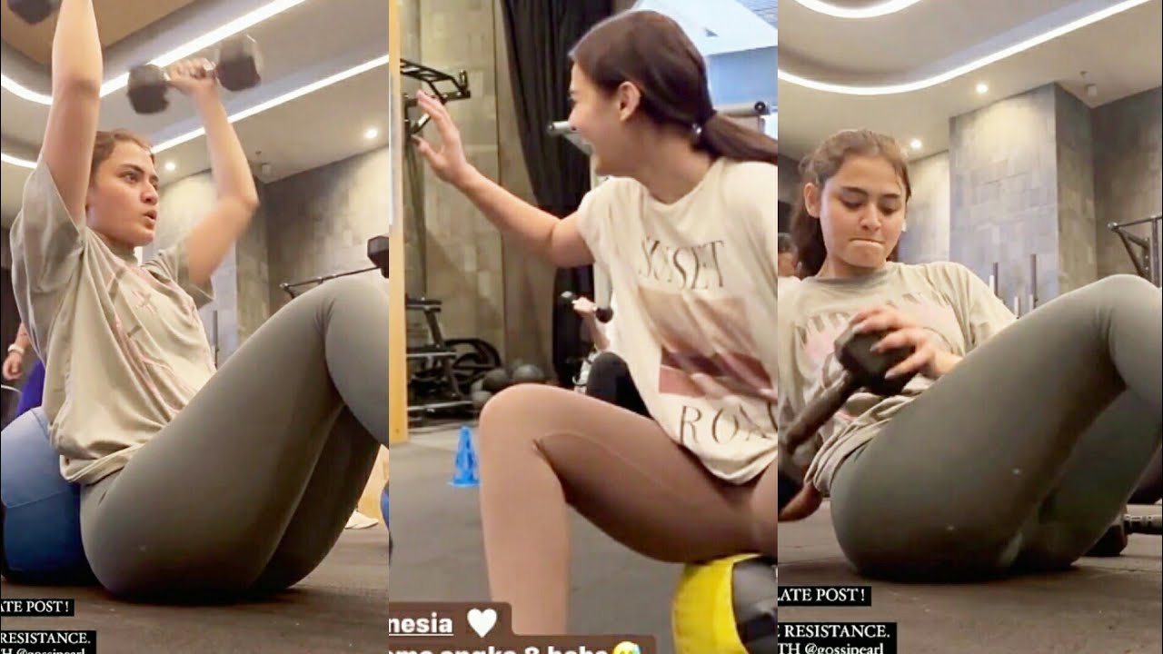 rachquel nesia mencari keringat di tempat gym bersama teman