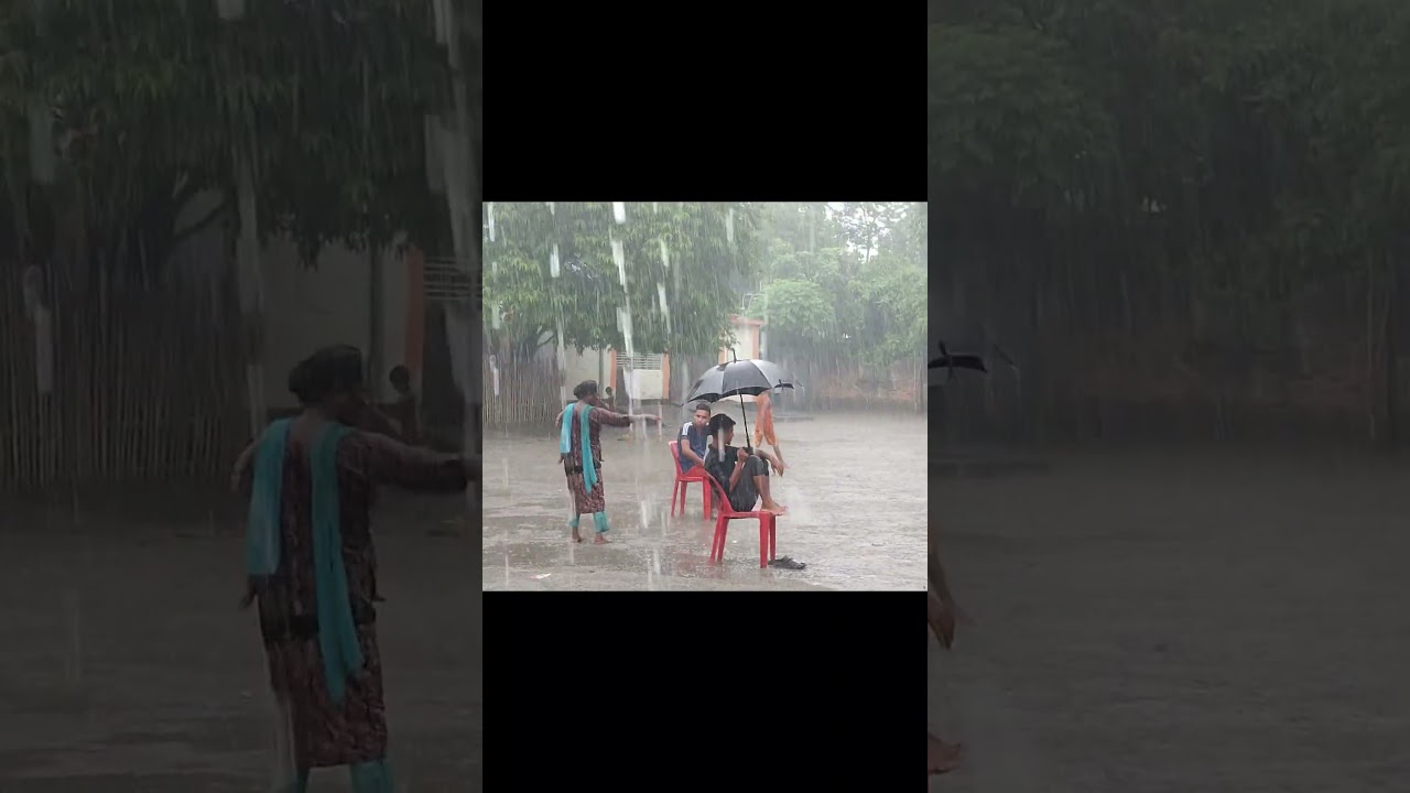 Rain time Bath in Bangladesh