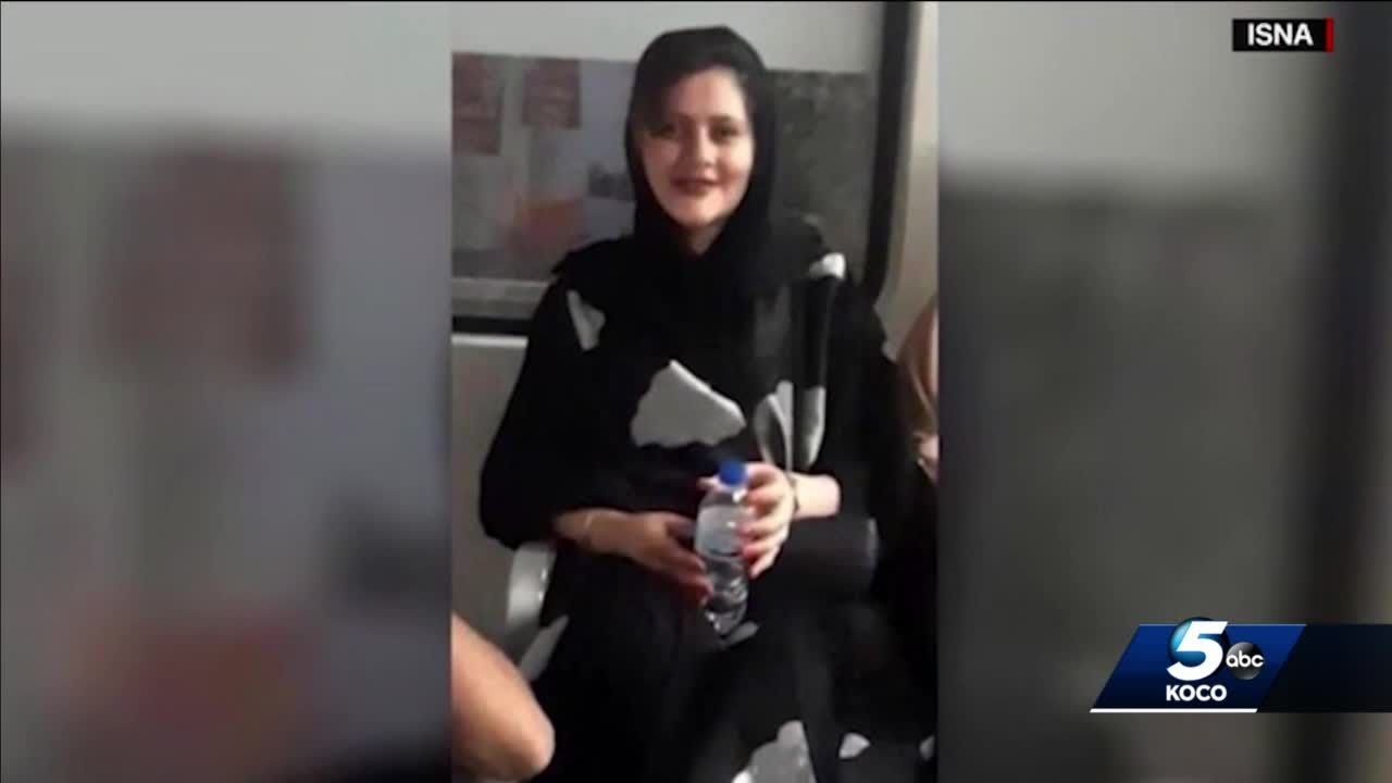 Rally held at Scissortail Park to show support after Iranian woman died in morality police custody