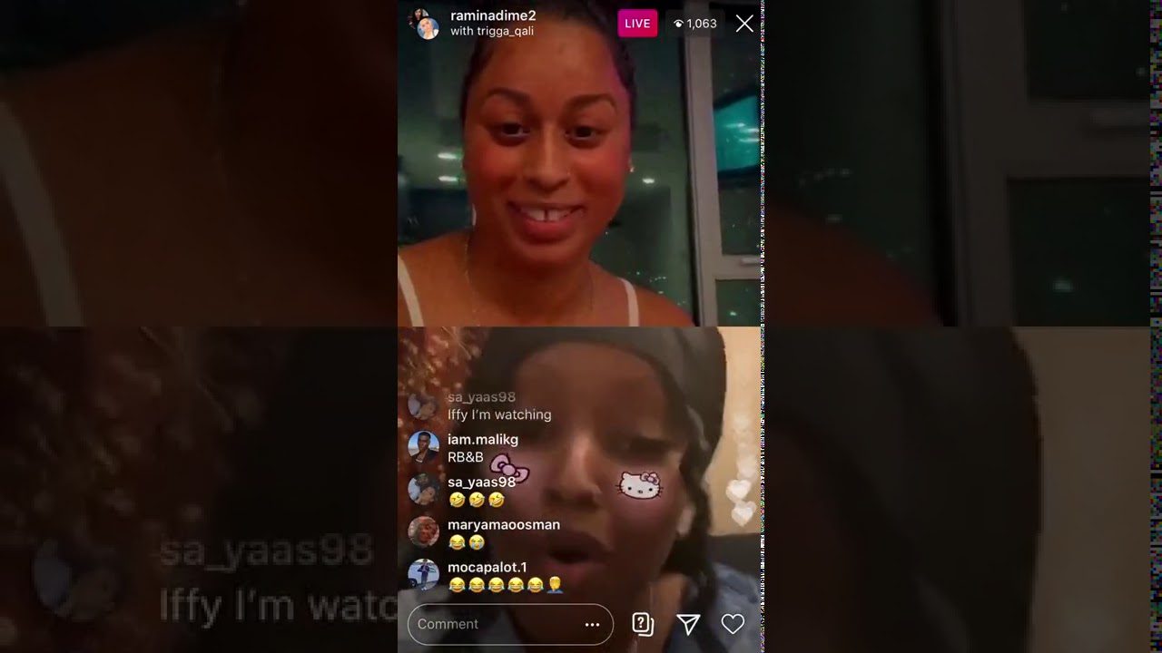 Raminadime and trigga qali funny insta live
