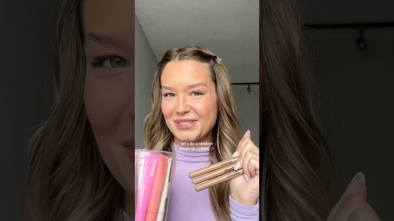 random lip combo using #rhodeskin 💋✨ what lip contour do i get?! #randomlipcombo #lipcombo