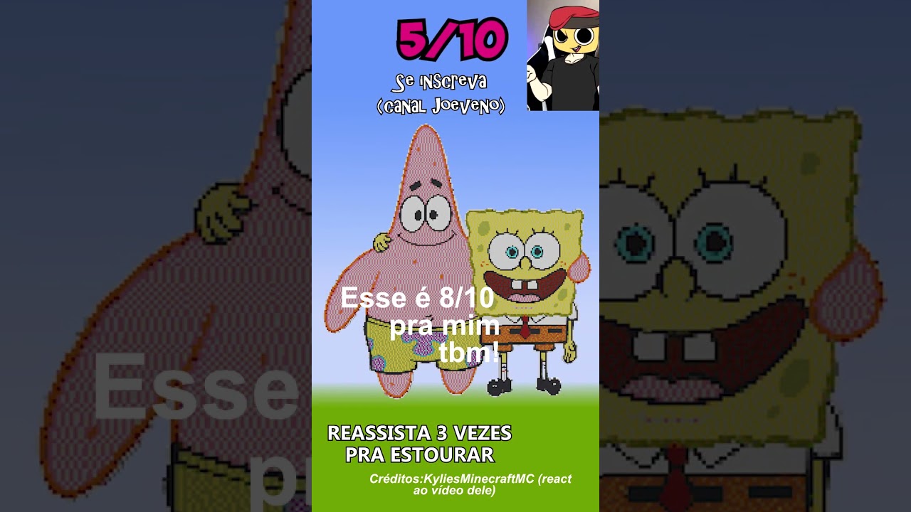 RANKEANDO BOB ESPONJA NO MINECRAFT REACT #minecraft #mario #teentitans #cartoon