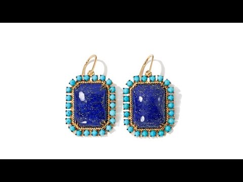 Rarities Turquoise and Blue Lapis Vermeil Earrings