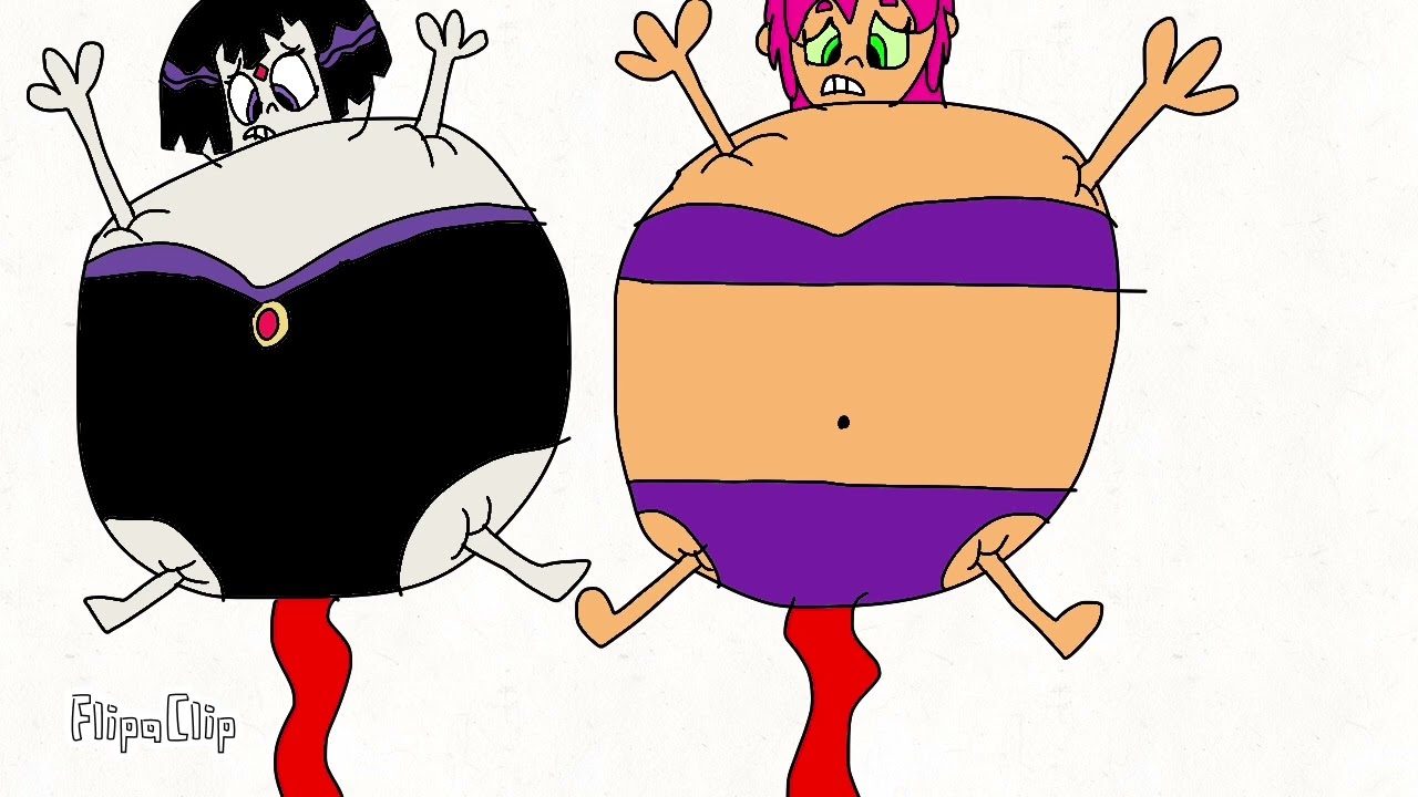 Raven and starfire pool inflation teen titans go!