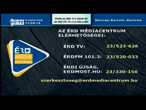 Érd TV arculat – ÚJ képújság, képes hírek (ÉrdMost), alatta az Érd FM rádió hangja (2021.02.11.)