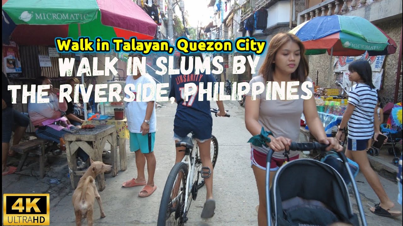 Real Life in RIVERSIDE SLUMS in the PHILIPPINES | walk in TALAYAN, QUEZON CITY