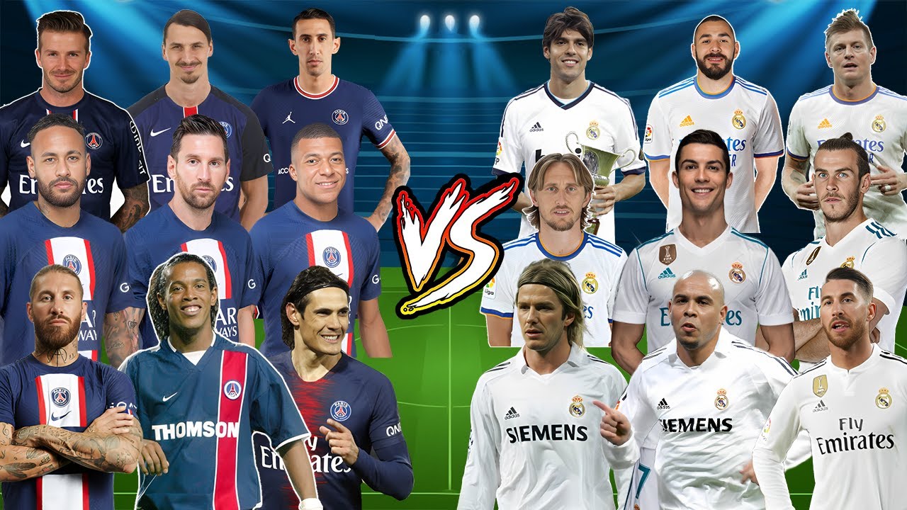 Real Madrid Legends VS PSG Legends Messi Mbappe Neymar Ronaldinho VS Ronaldo R9 Bale Benzema Kaka Vi