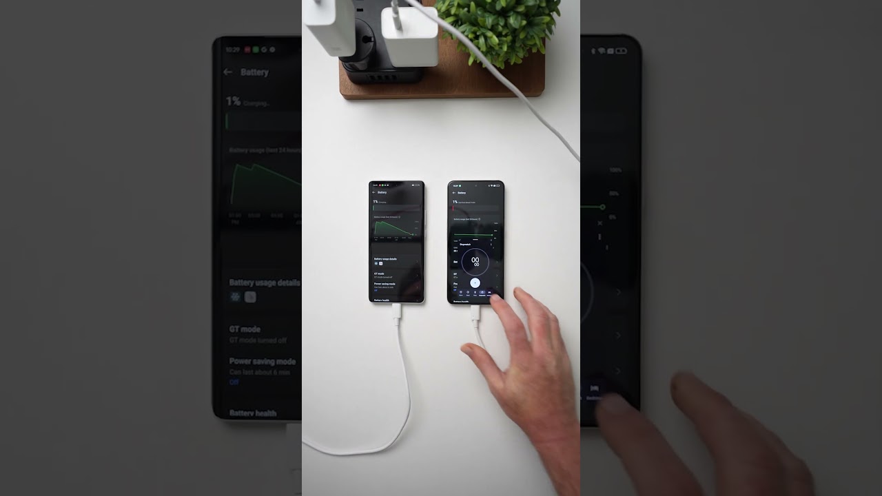 Realme GT6 (120w) versus Realme GT3 (240w) fast charging speedtest