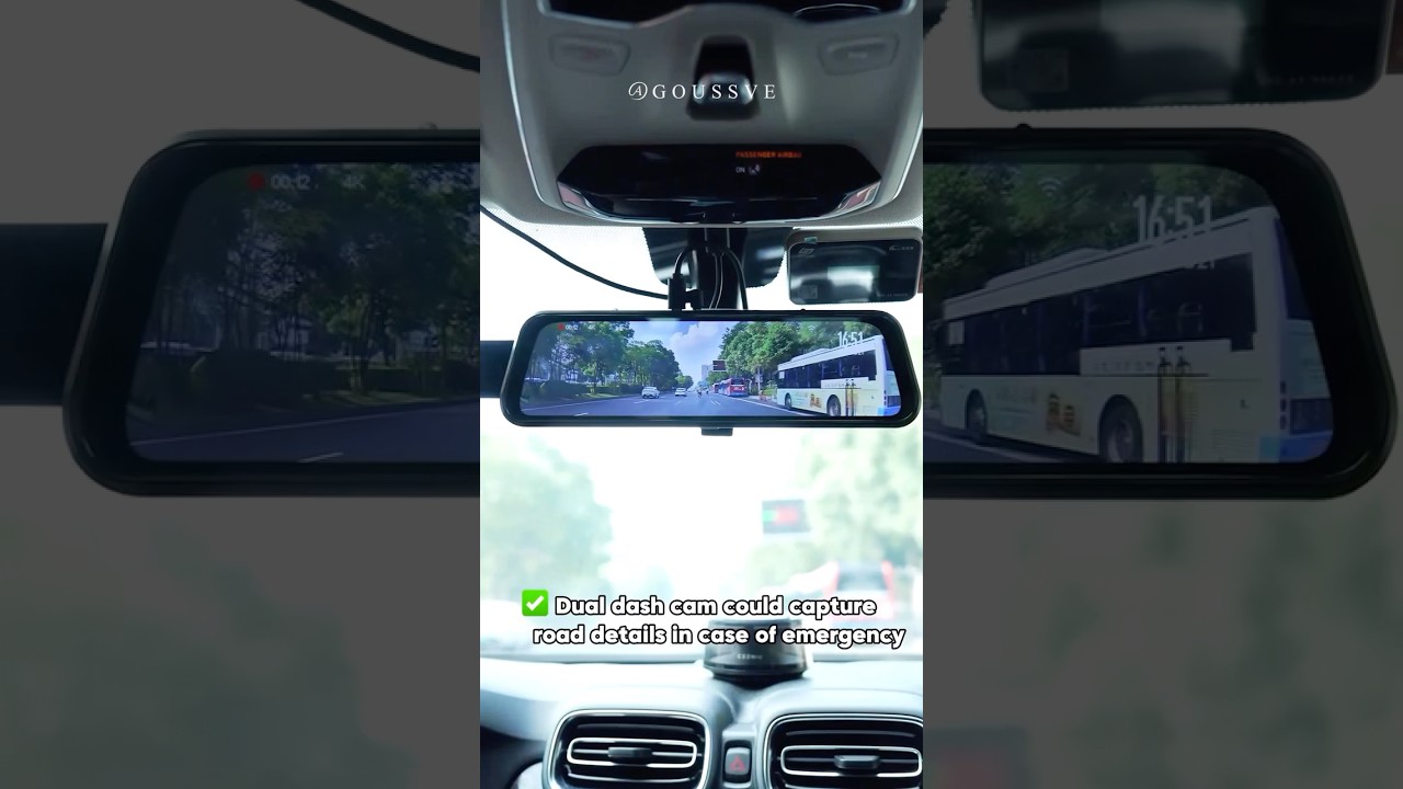 Rear View Mirror Full Touch Screen Mirror Dual Camera Dash Cam.#temu app and search【dpq4433)
