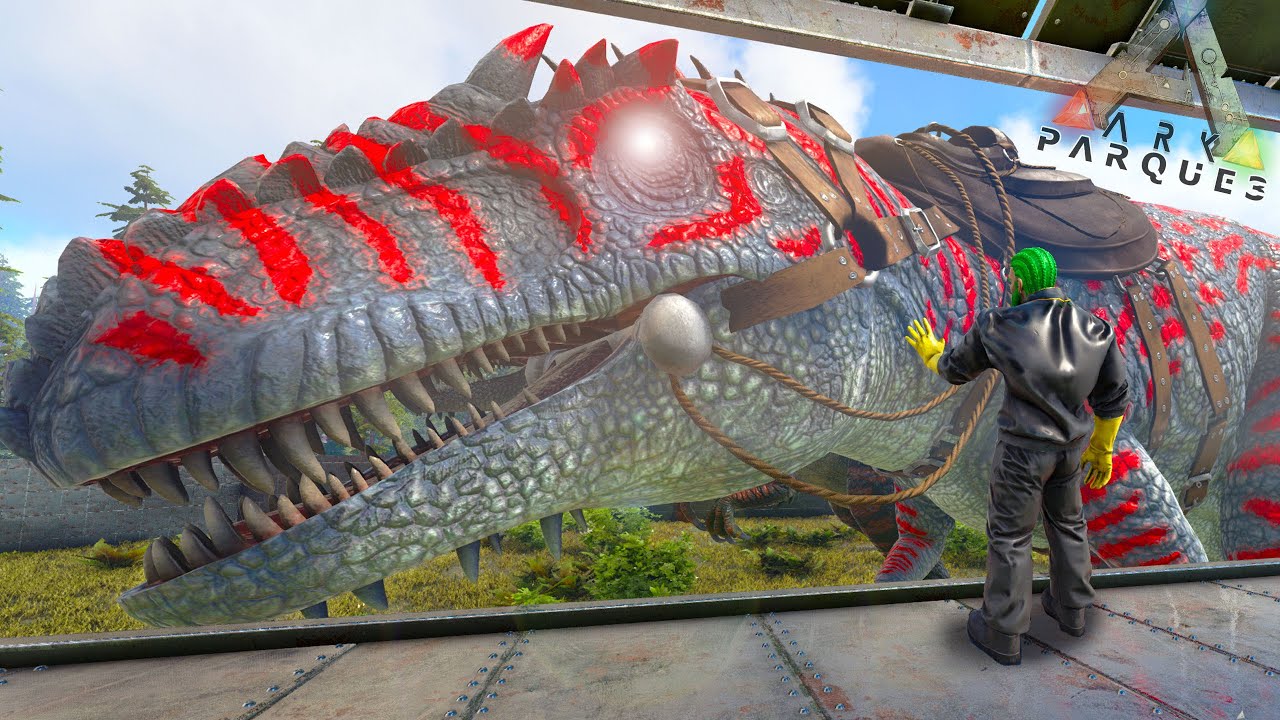 RECINTO DE INVESTIGACIÓN GIGANOTOSAURUS Y DINOSAURIOS! zona para investigar dinosaurios ARK Parque 3