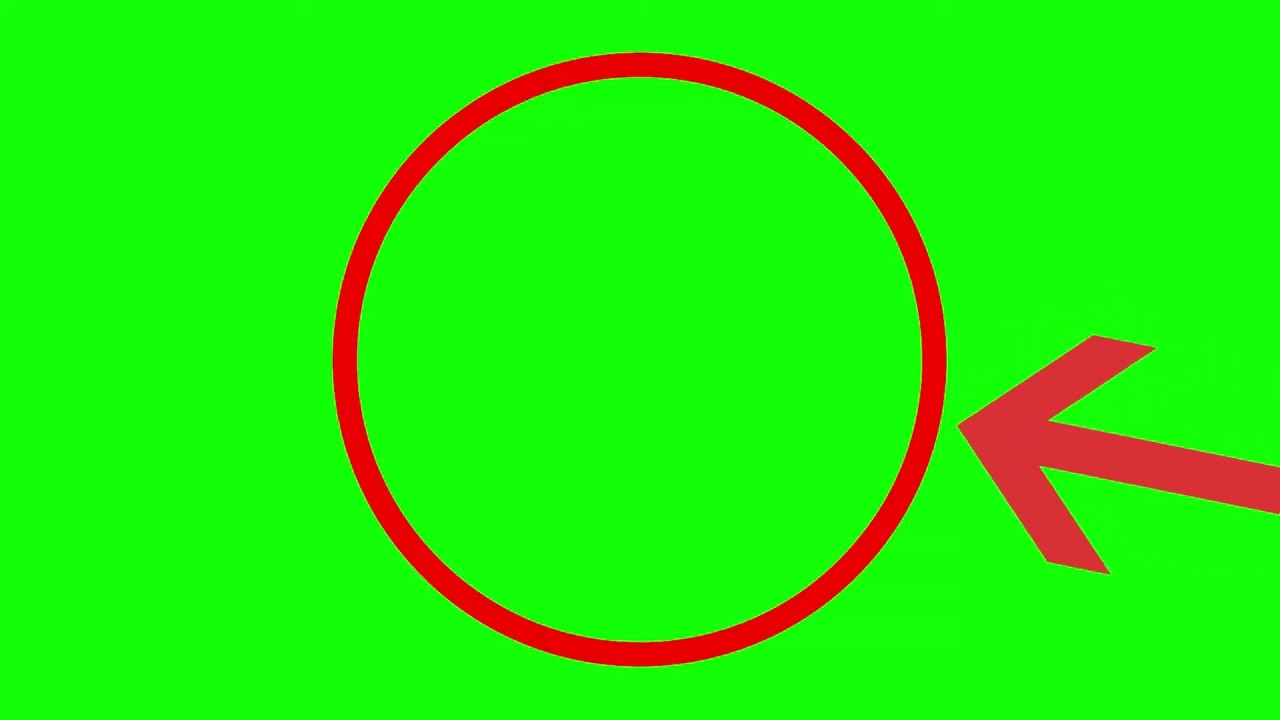 Red Circle with Arrow - HD Green Screen Meme Template for Instagram, TikTok, YouTube