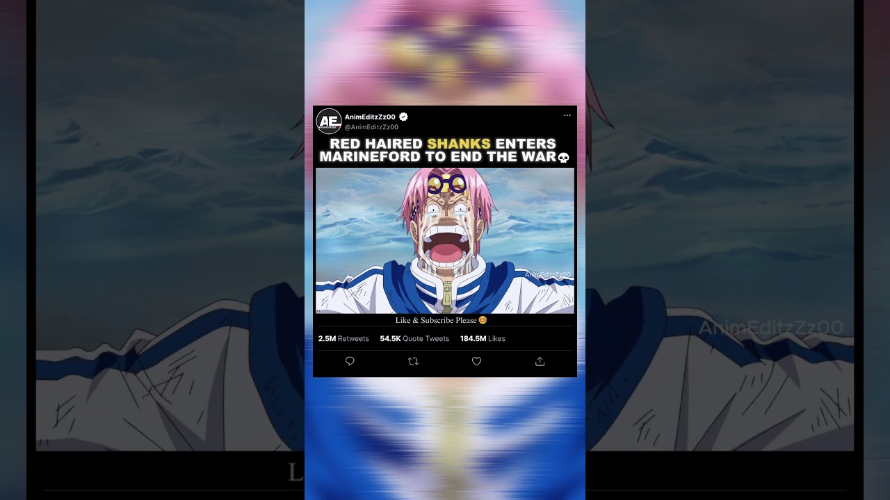 Red Haired Shanks Enters Marineford To End The War💀| EDIT | #onepiece #shorts #shanks #akainu