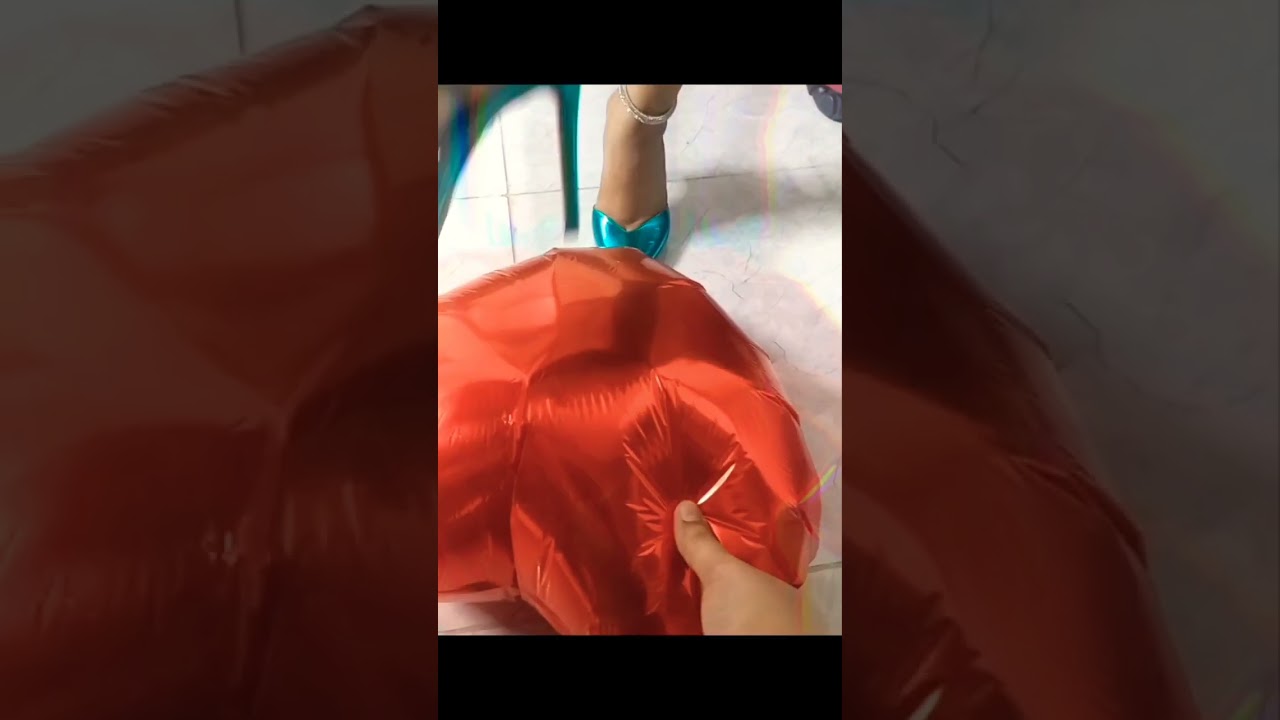 Red heart balloon Vs heels🎈👠#shorts