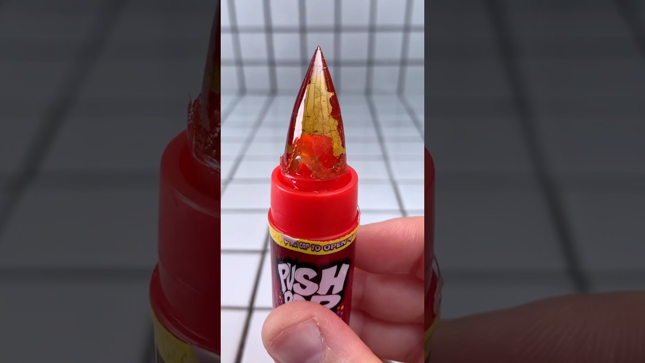 Red push pop candy jelly food mukbang