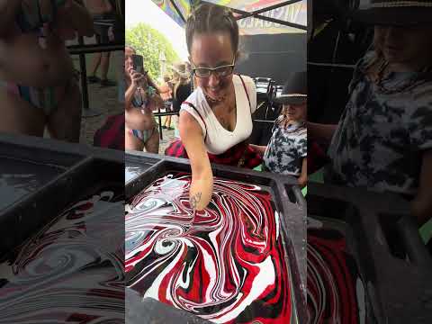 Red White and Black Body Marbling Dip by BLVisuals @ Faster Horses Festival