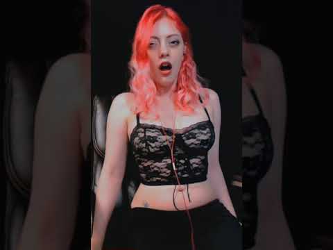 Redhead girl burps