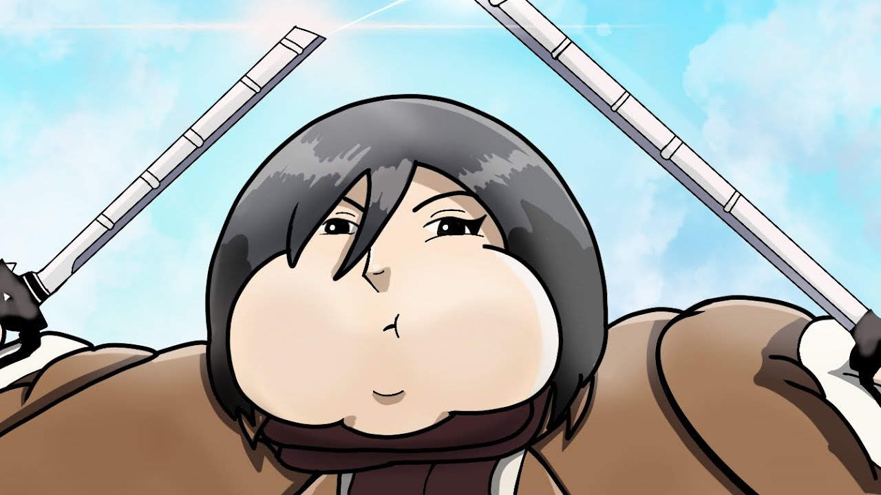 Redrawn Mikasa Ackerman Inflated