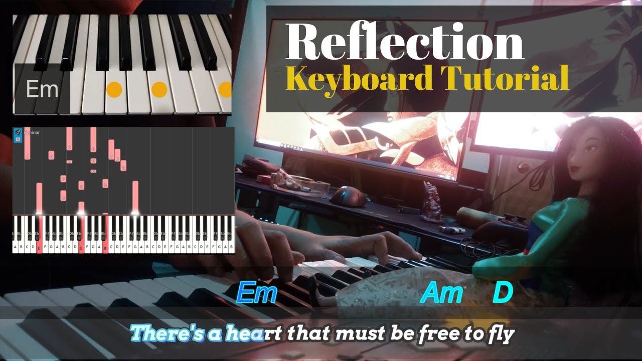 Reflection (Christina Aguilera) | OST Mulan | Keyboard/Piano Lyrics Chords Tutorial | Karaoke
