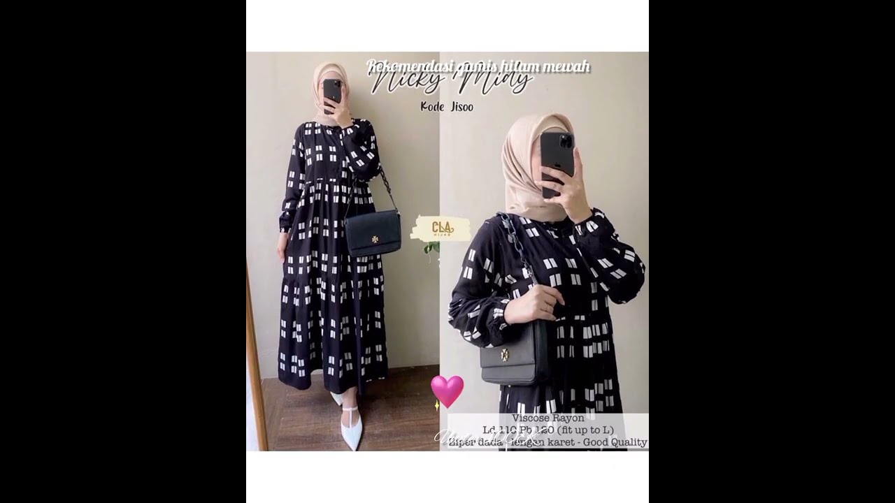 Rekomendasi Gamis warna Hitam under 100K #shorts#shortsfeed