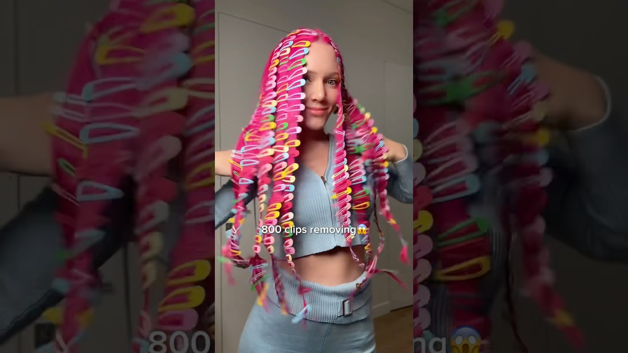 Removing 800 CLIPS from my hair😱 #beauty #hairstyle