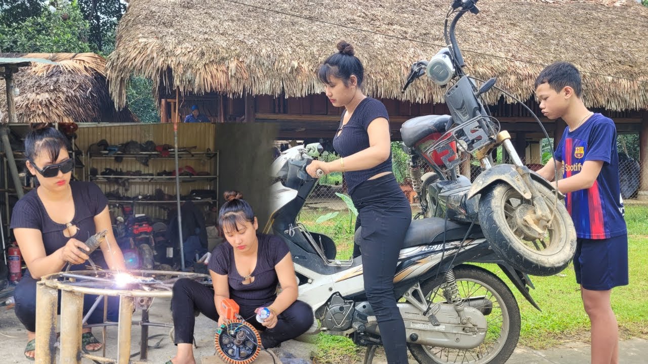 Repair girl helps orphans for free. Electric vehicle engine failure, IC failure