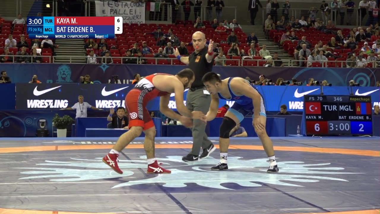 Repechage FS - 70 kg: M. KAYA (TUR) v. B. BAT ERDENE (MGL)