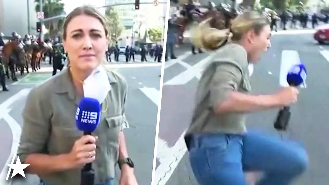 Reporter Shot By Rubber Bullet On Live TV During LA ICE Protests