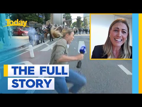 Reporter shot with rubber bullet in LA: The FULL story | Lauren Tomasi interview | Today Show