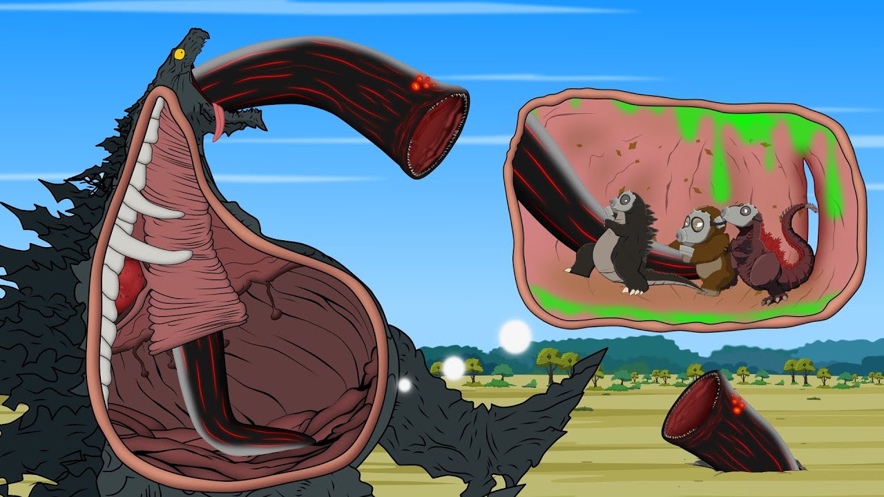 Rescue GODZILLA EARTH From GODZILLA & KONG: Battling GIANT PYTHON Intruder Inside Digestive Tract