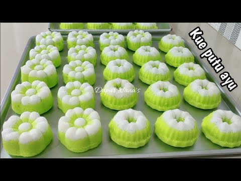 RESEP KUE PUTU AYU SUPER LEMBUT, TOPPING KELAPA RAPI