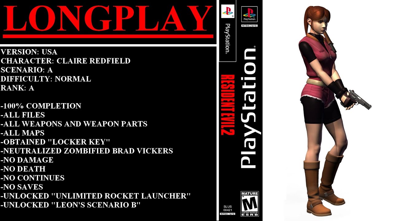 Resident Evil 2 [USA] (PlayStation) - (Longplay - Claire Redfield | Scenario A | Normal Difficulty)