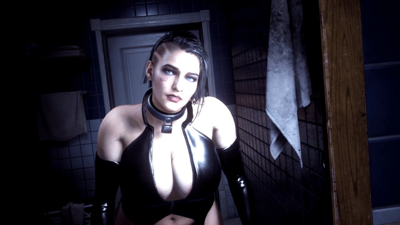 Resident Evil 3 Remake Jill Latex Bodysuit PAWG Costume /Biohazard 3 mod  [4K]