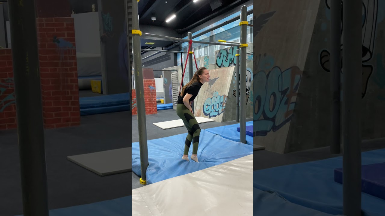 Resistance Band Hits Woman on Crotch While She Tries To Do Pull-ups - 1263308