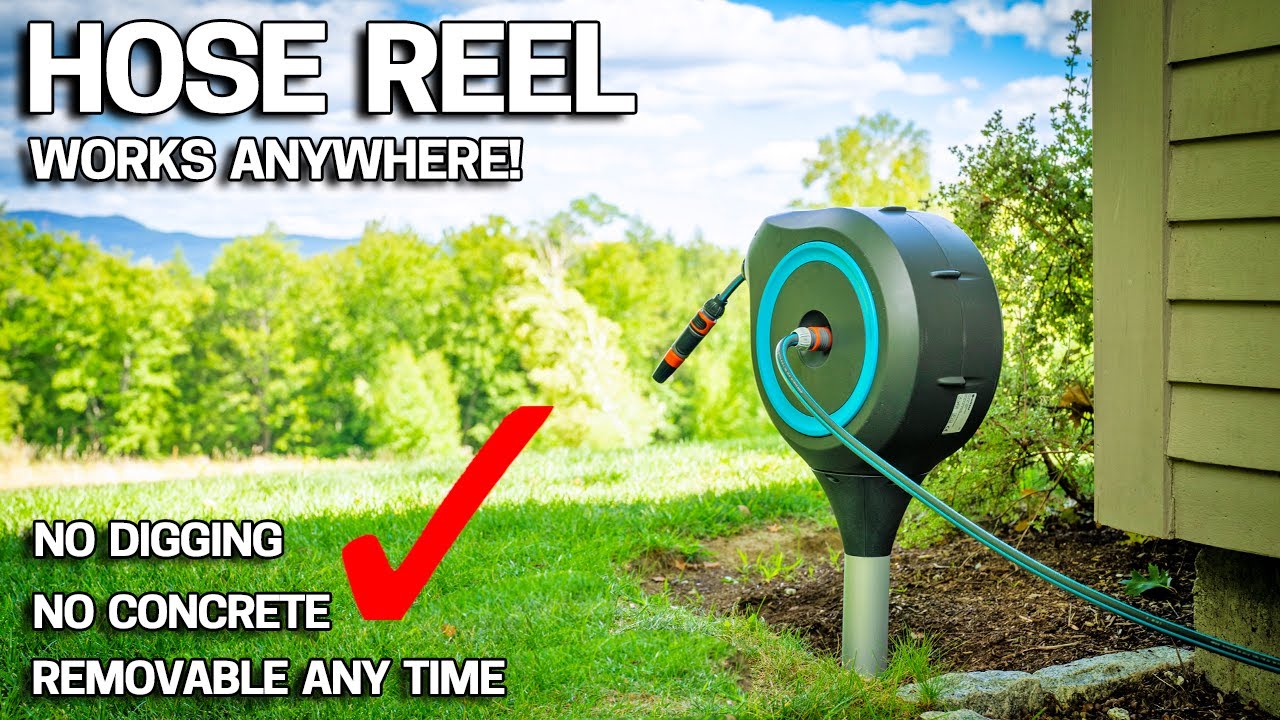 RETRACTABLE HOSE REEL INSTALLS in 1 MINUTE & Doesn't TIP! by Gardena
