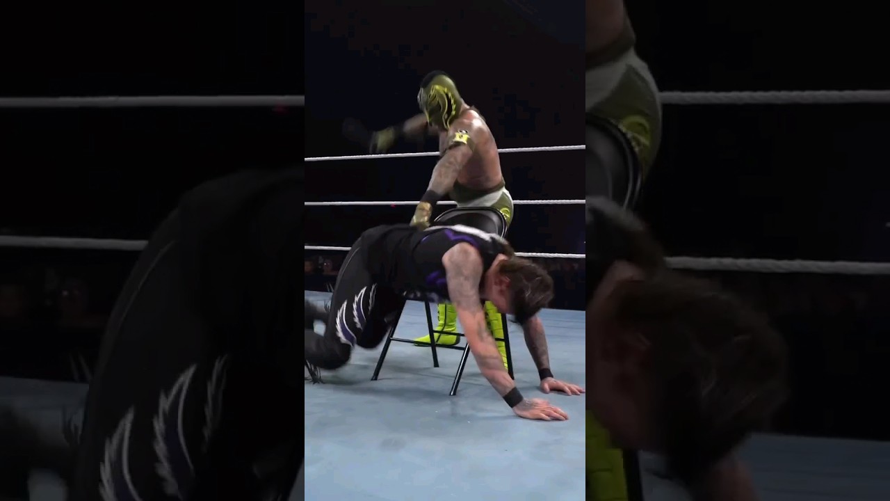 Rey Mysterio spanking Dominik Mysterio in #fathersday street fight 🤭😂 #reymysterio #wwe #wrestling