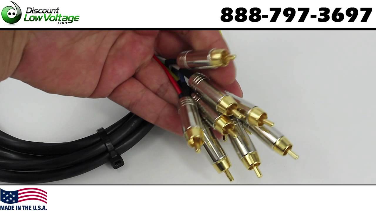 RGBHV RCA to RCA Cable | Pre-made Video Snake, 5 RCA