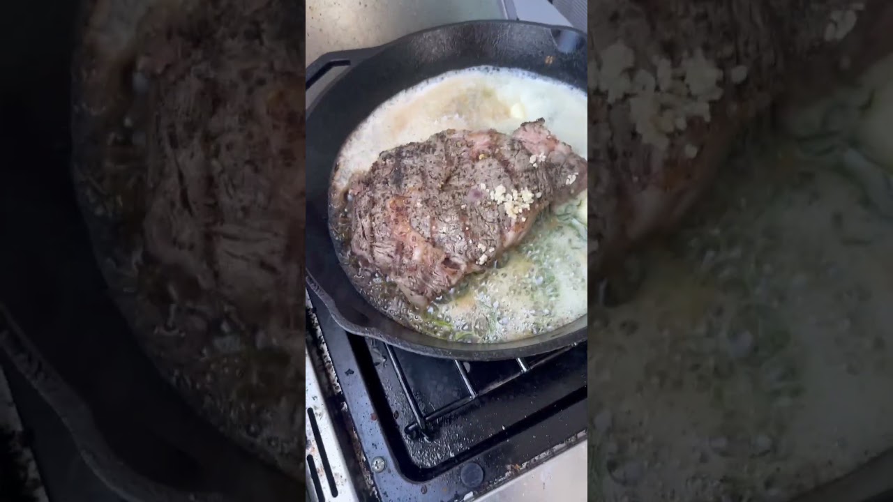 Ribeye On Cast Iron with Pitbull Dallas. #pitbull #sweetpuppy #dog