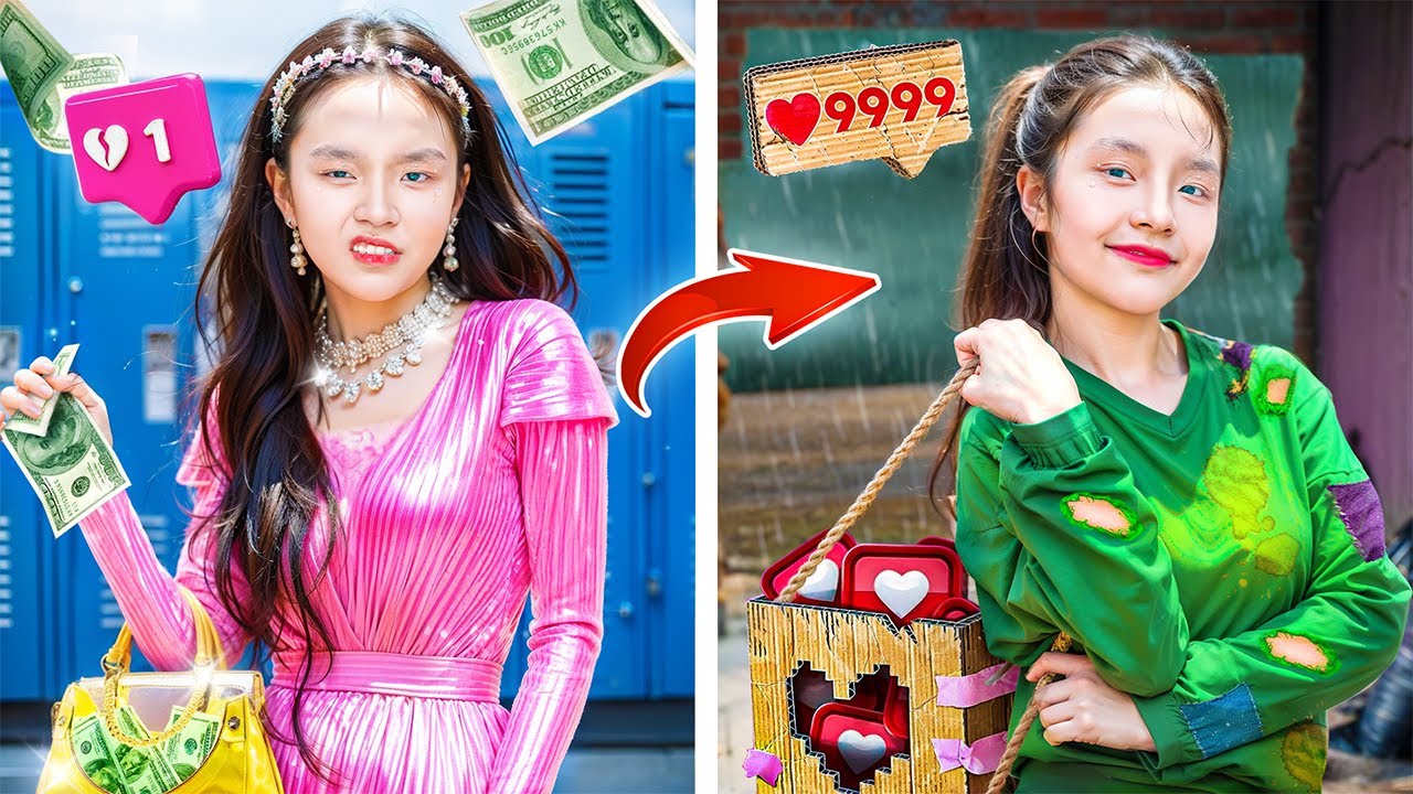 Rich Popular Girl Became Unpopular Girl! Rich Student Vs Poor Student